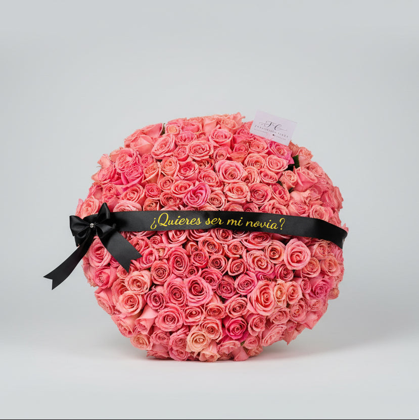 Ramo 200 rosas rosas con moño - 10