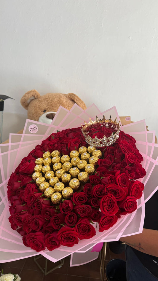 Ramo con ferreros en forma de corazón - 10