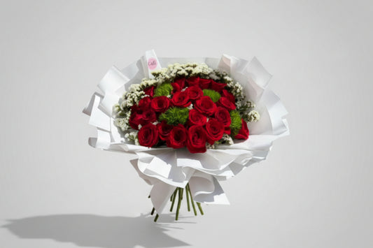 Rosas rojas con green ball