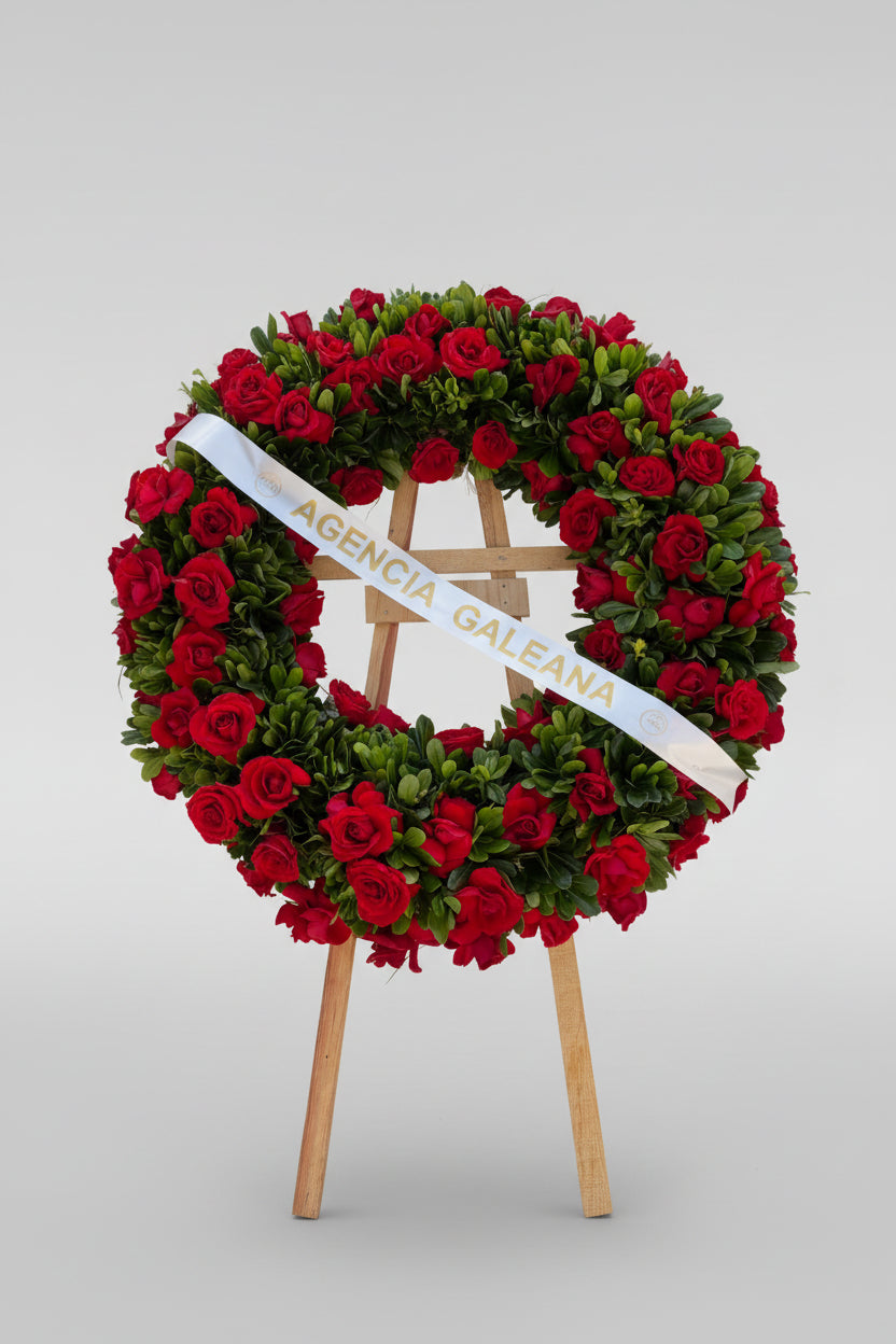 Corona rosas rojas